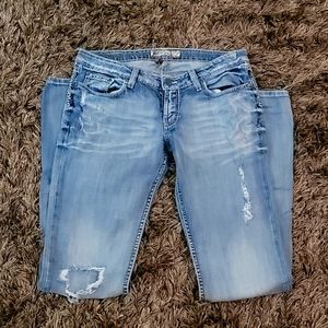 BKE Jeans Distressed Boot Cut 31 XLong